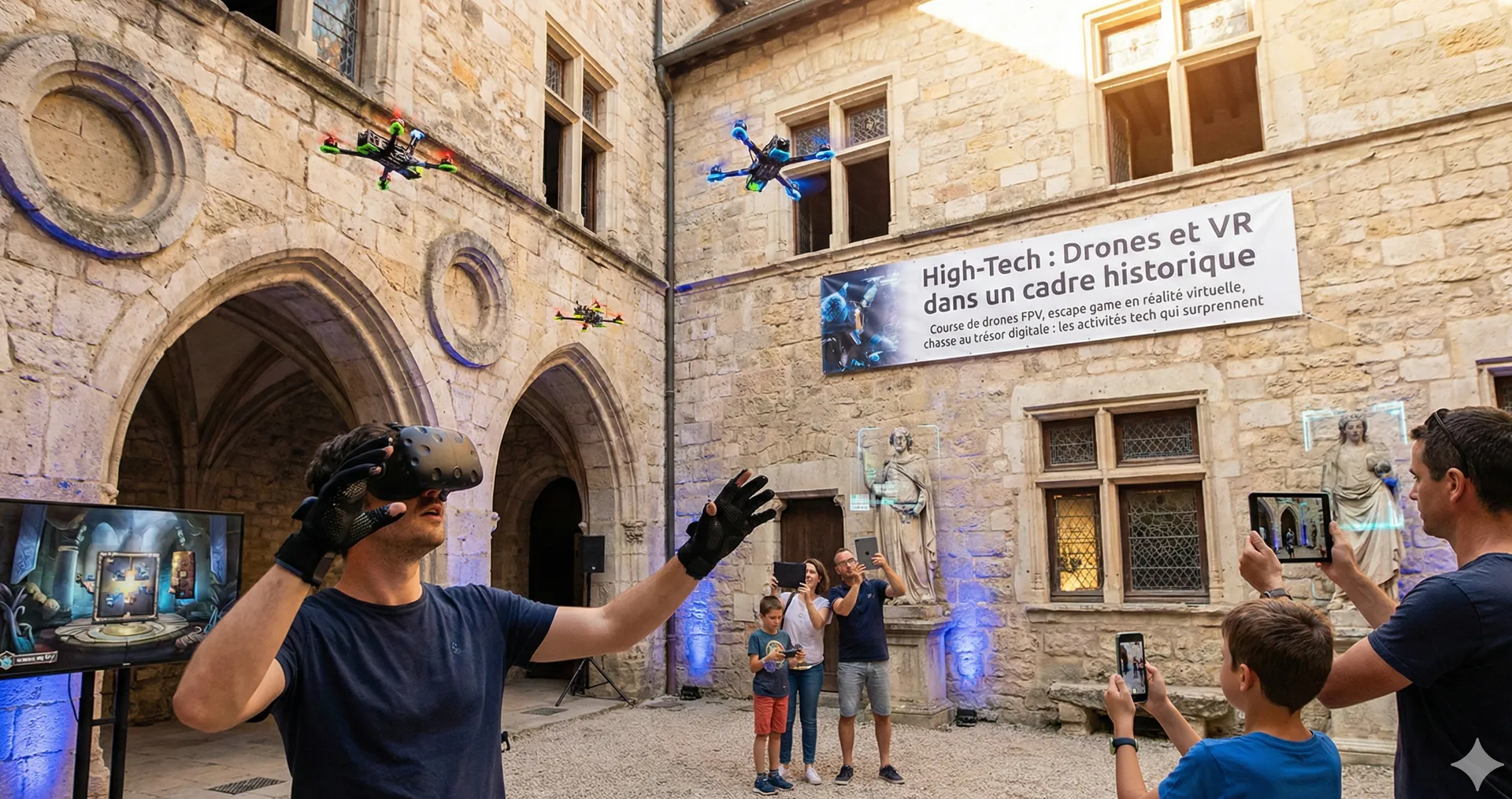 High Techdrones Et Vr Dans Un Cadre Chateau