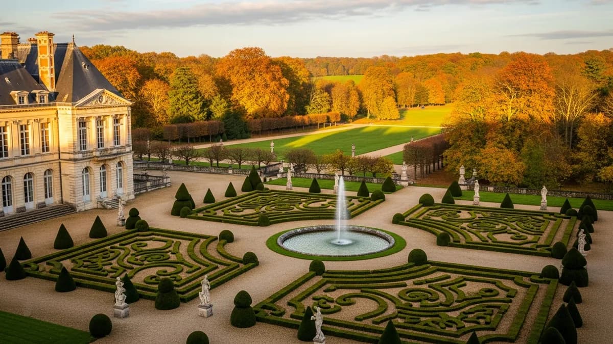 Château des Yvelines entouré de feuillages d'automne avec salle de séminaire lumineuse pour entreprise