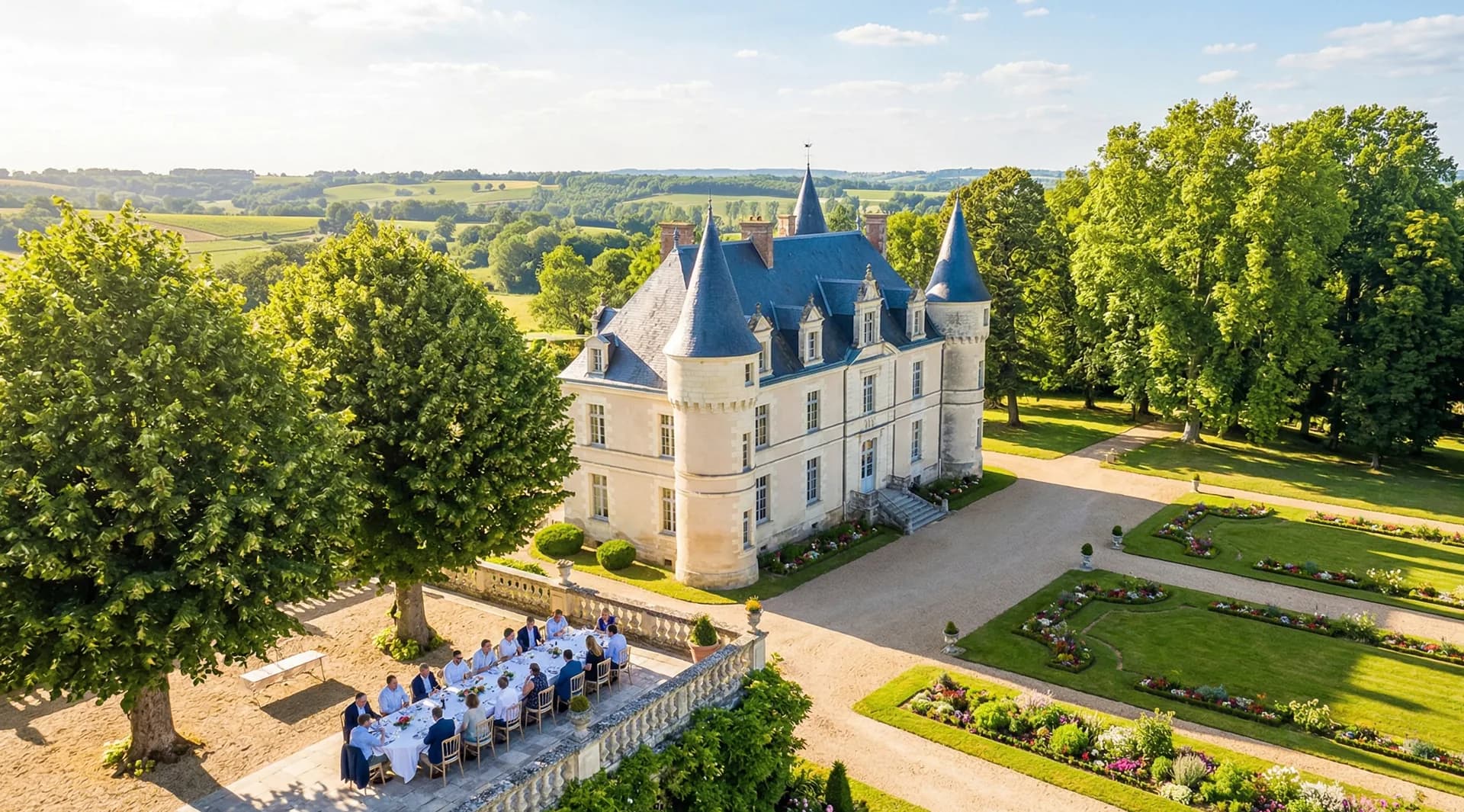 Séminaire d'été en château avec jardin et activités plein air
