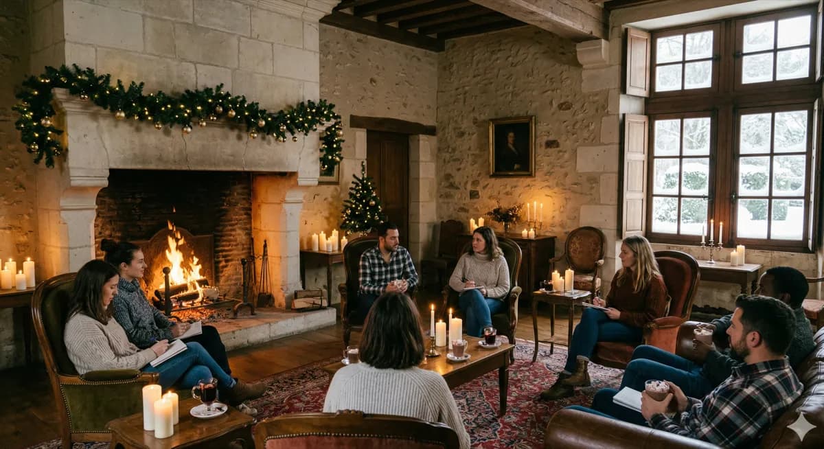 Séminaire d'hiver en château - Ambiance festive, cheminée et activités hivernales