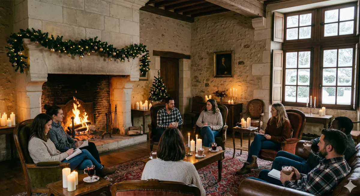 Séminaire d'hiver en château - Ambiance festive, cheminée et activités hivernales