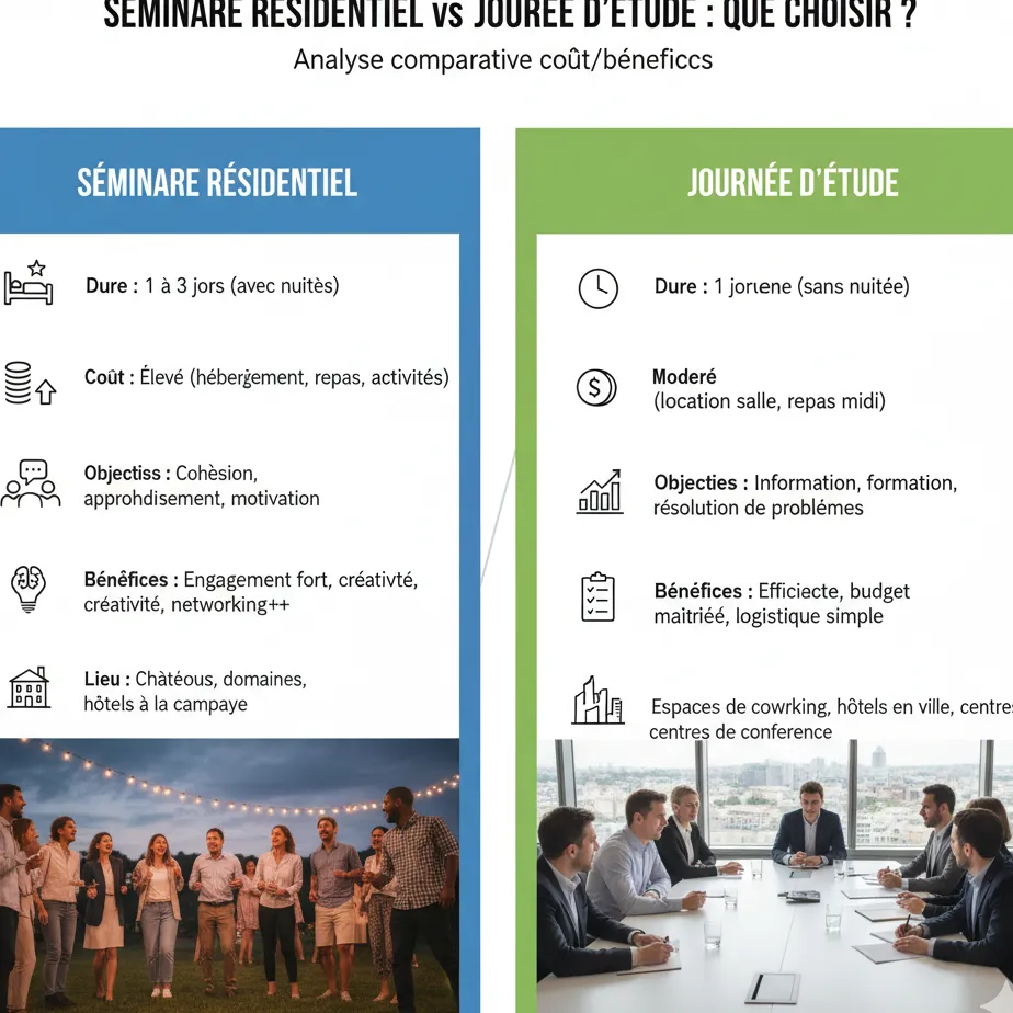 Séminaire résidentiel vs séminaire d'une journée - Que choisir