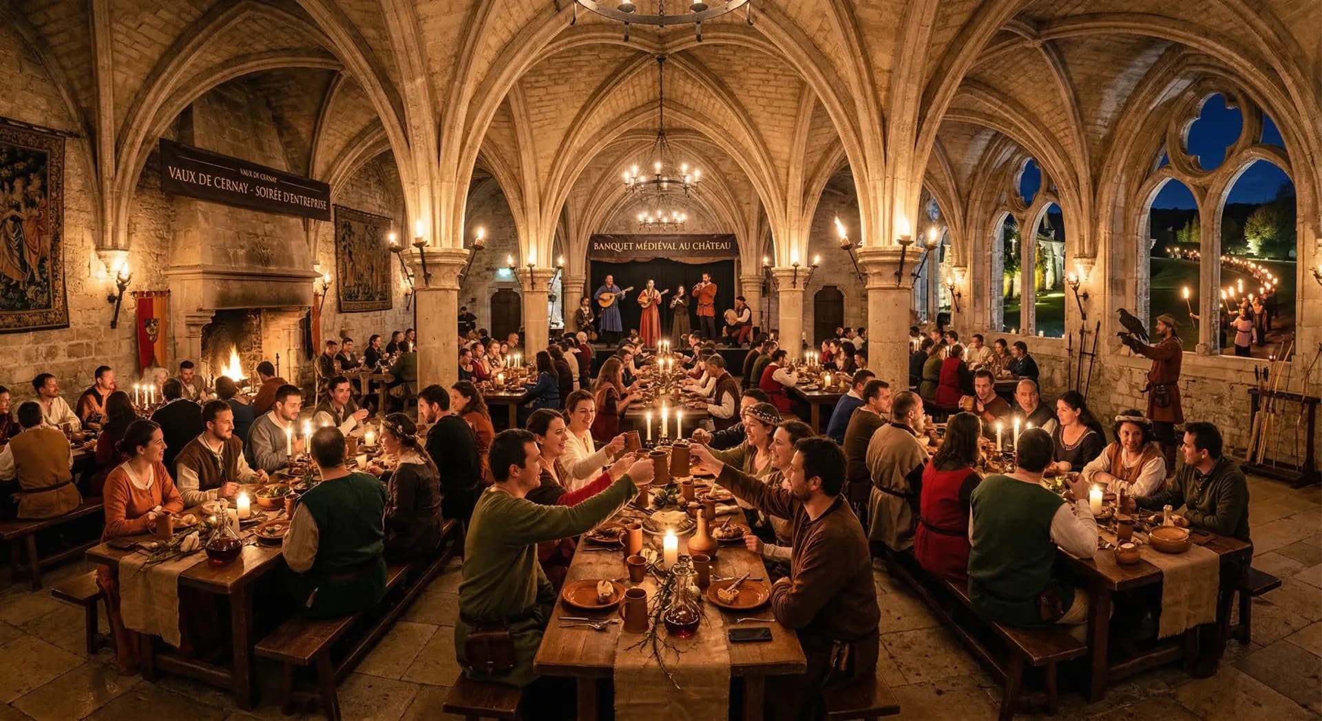 Soirée médiévale banquet aux chandelles en château