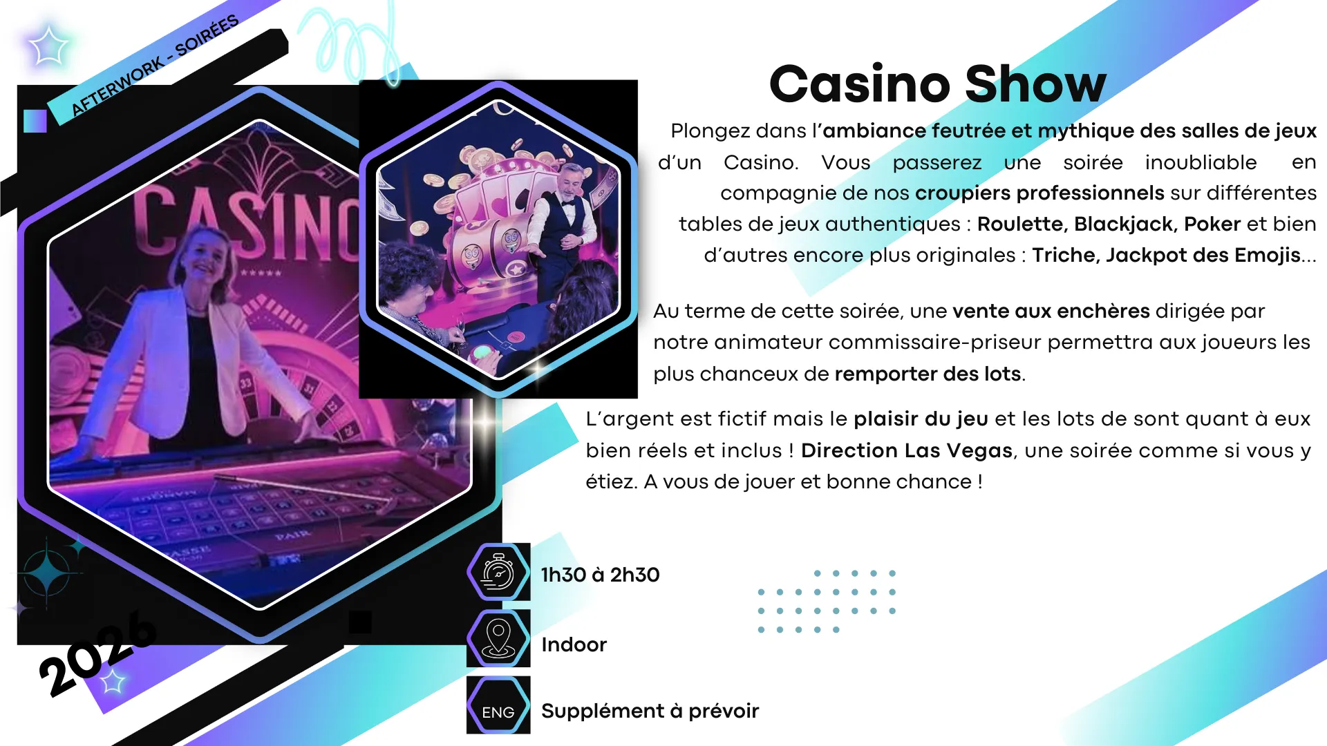 Casino Show — animation soirée entreprise en château