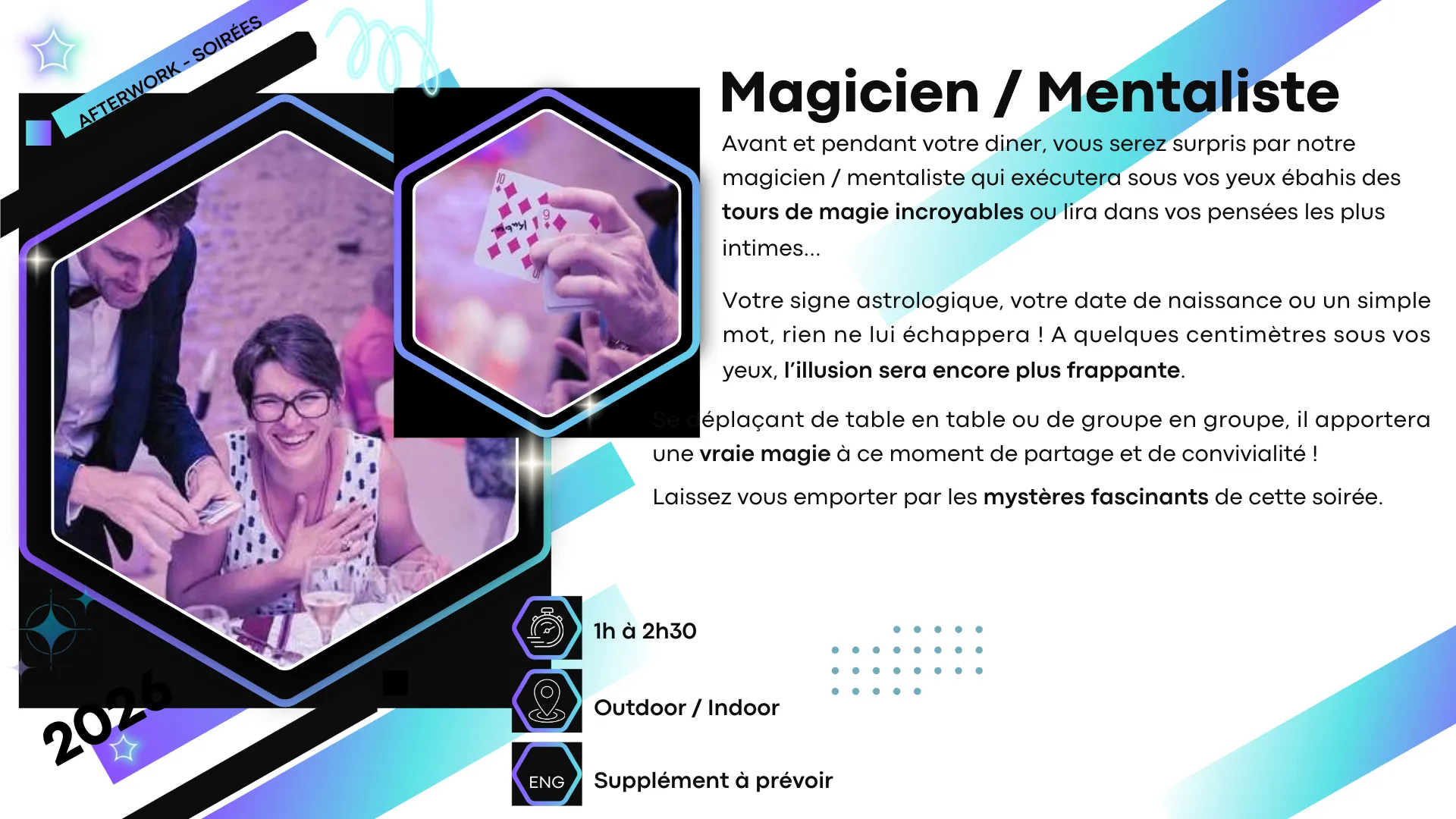 Magicien / Mentaliste — animation soirée entreprise en château