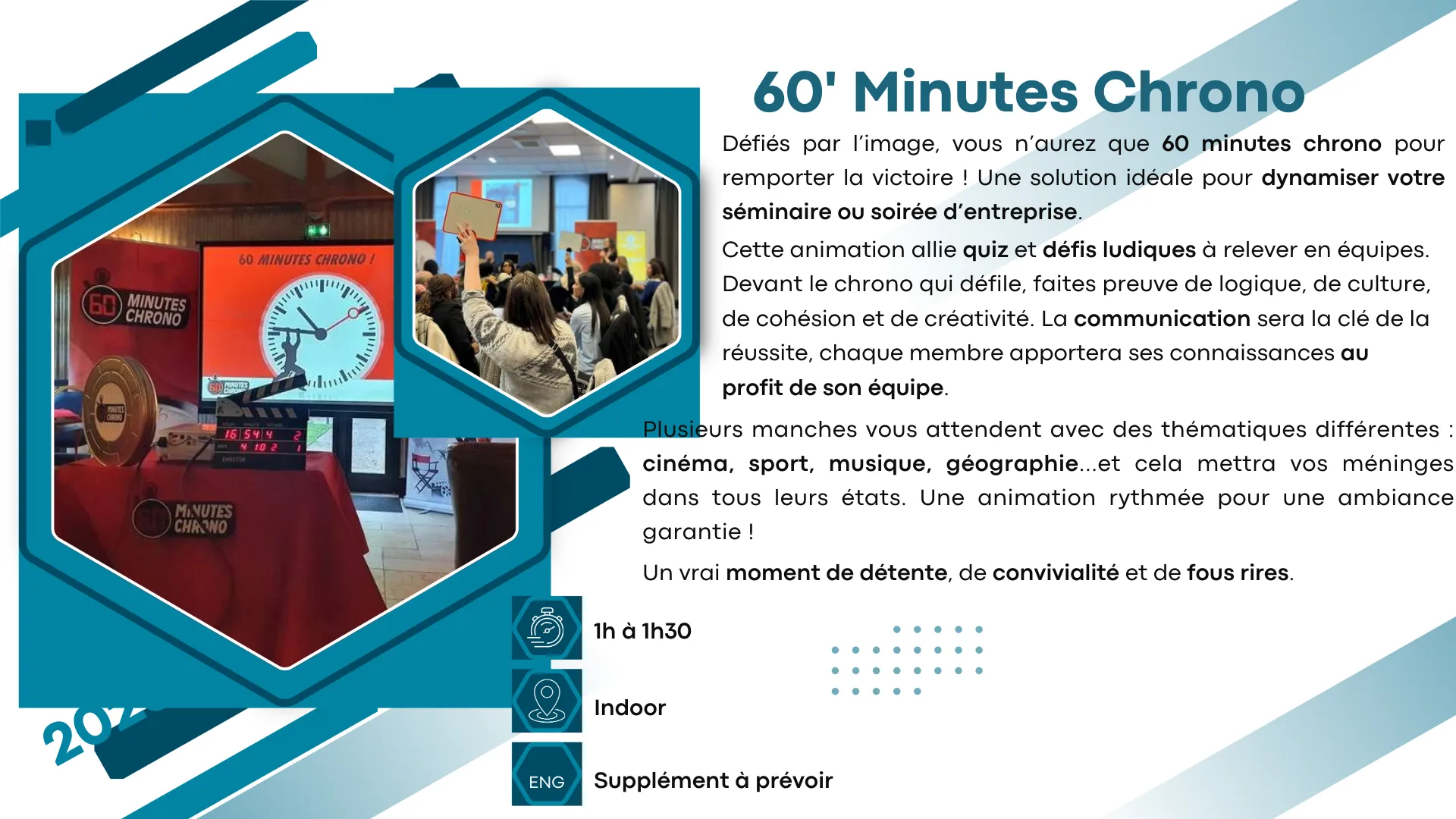 60' Minutes Chrono — activité team building en château
