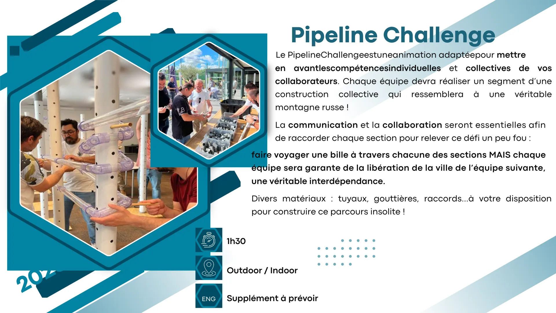Pipeline Challenge — activité team building en château