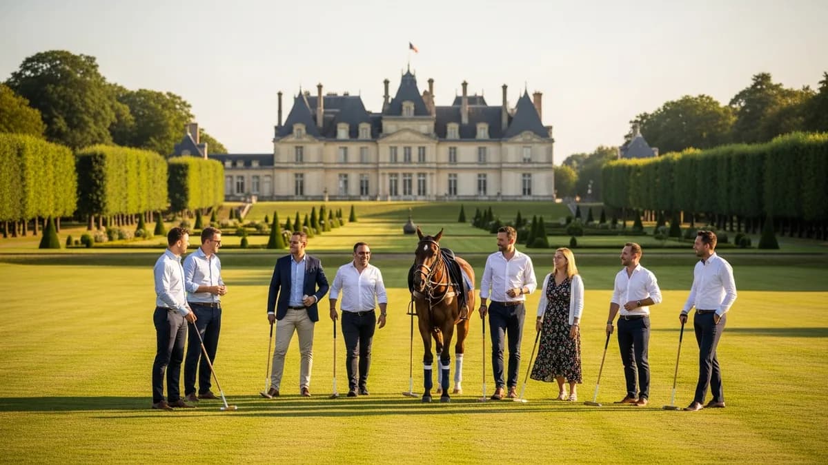 Activité polo et équitation team building au château de Chantilly dans l'Oise, Île-de-France