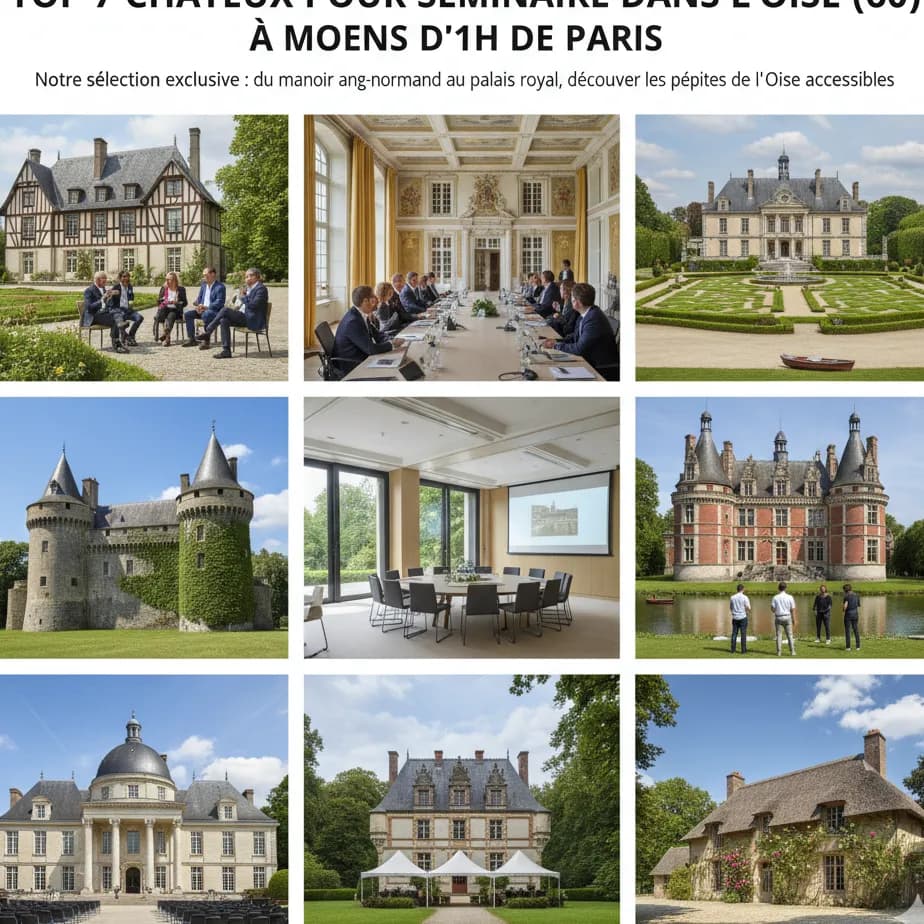 Top 7 des châteaux pour séminaire dans l'Oise 60 à 1h de Paris